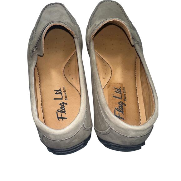 Flag Ltd. Men’s Nappa Glove Leather Penny Loafer Drivers Taupe Grey Size 11.5M